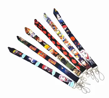 

300 PCS Naruto Anime funny Lanyard Keychain for keys Badge ID Mobile Phone Key rings Women Neck Straps Accessories