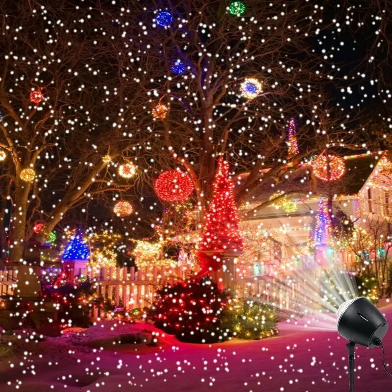 США/ЕС Plug Рождество снегопад светодиодные фонари проектор Открытый Снег пятно лампа водонепроницаемый Flurries украшения сада