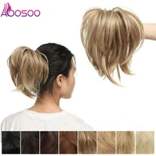 AOOSOO 7 дюймов грязный булочка взъерошенные волосы эластичная лента шиньон волосы кудрявые резинки для волос Updo покрытие синтетические волосы для женщин