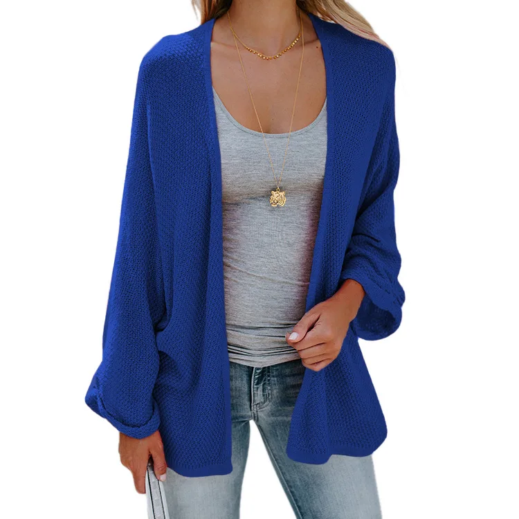 Sweater women's mid-length bat sleeve thin knit cardigan cardigan  women sweaters  cardigan  girls sweaters batwing sleeve