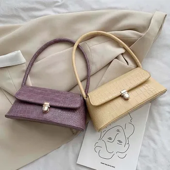 

Bag ladies 2020 spring/summer fashion trend French niche crocodile baguette bag versatile shoulder bag armpit bag