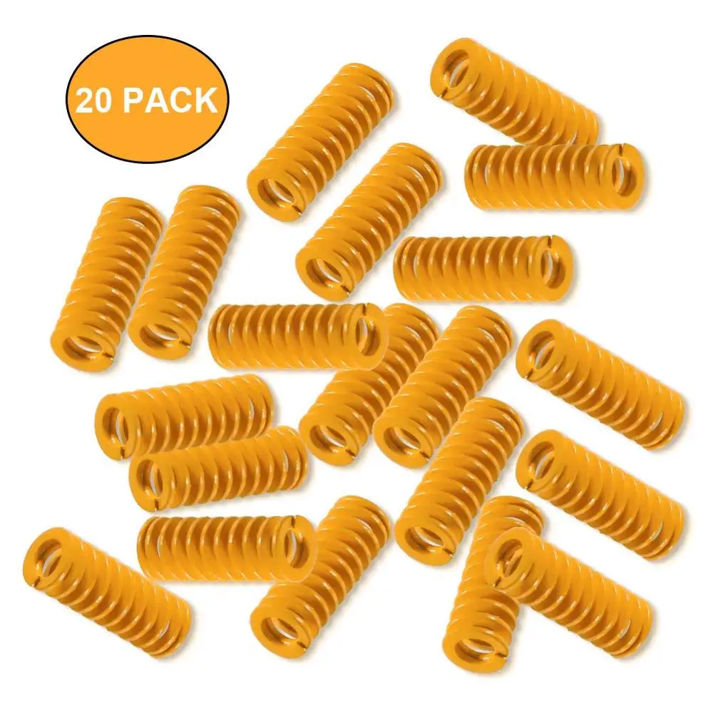 20Pcs 8*20mm 3D Printer Motherboard Compression Springs Light Load For CR-10 Ender 3 Heatbed Springs Bottom Connect Leveling 4pcs upgraded hand twist leveling nut diameter 40mm hot bed light load compression mould die springs m4x3screws for 3d print