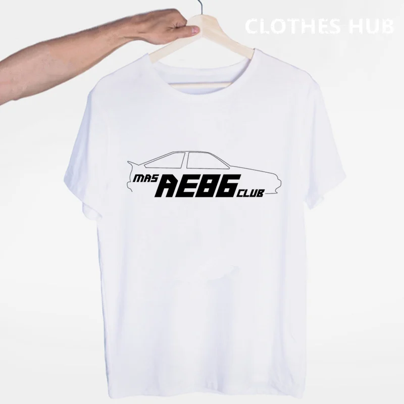Дрифт японского аниме AE86 Начальная D футболка с круглым вырезом и короткими рукавами Летняя Повседневная модная мужская и женская футболка унисекс - Цвет: Бежевый