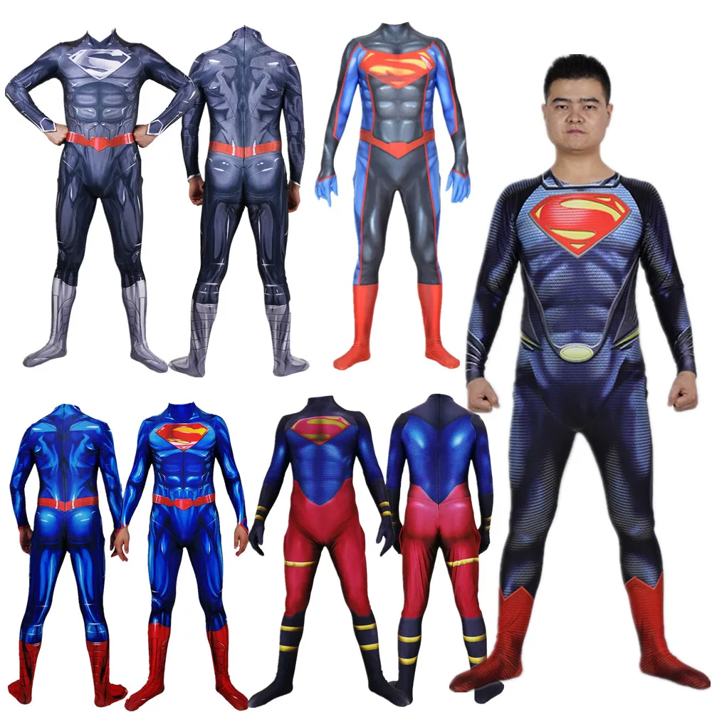 

Superhero Clark Kent Kal-El Cosplay Costume Zentai Outfits Uniform Jumpsuit Catsuit Adult Kids Bodysuit Halloween