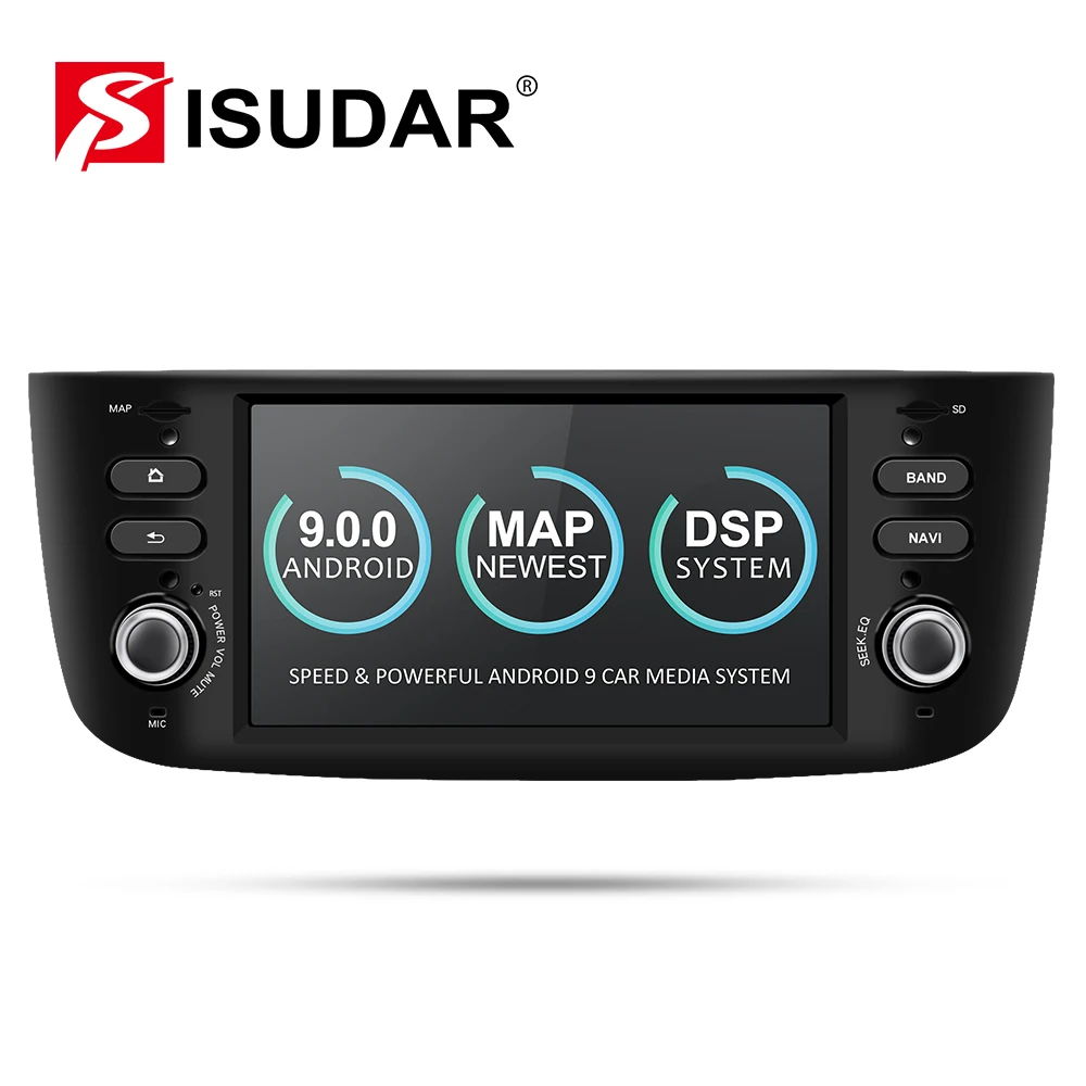 Isudar Автомобильный мультимедийный плеер 1 Din Android 9 для Fiat/Linea/Punto 2012 2015 gps DVD Automotivo