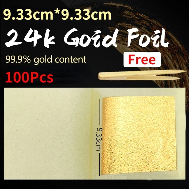 Gold Leaf Sheets Art Crafts Design  24k Edible Gold Leaf Foil Sheets - 24k  Gold Leaf - Aliexpress