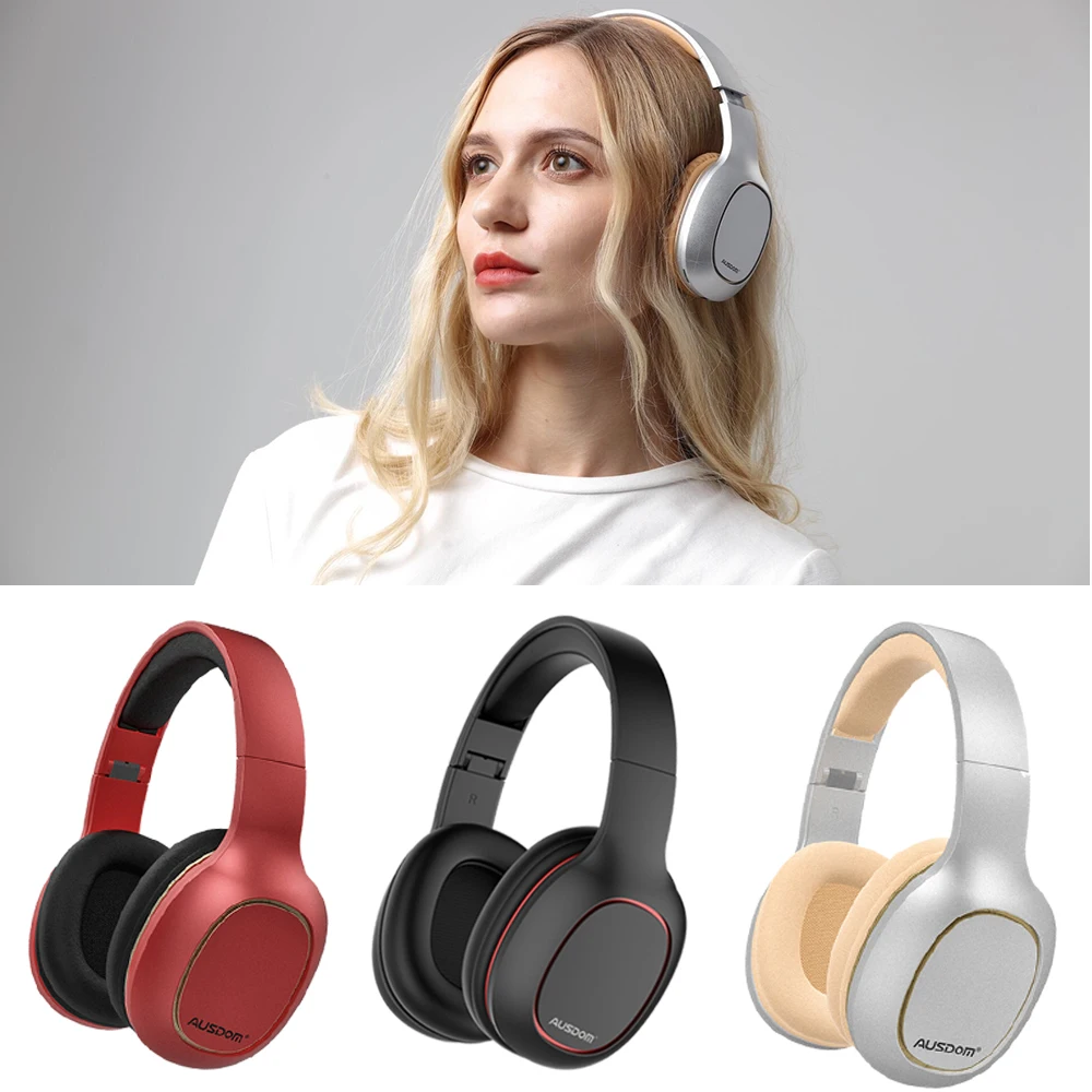 Ausdom Новинка M09 беспроводные Bluetooth наушники стерео гарнитура складная Поддержка TF