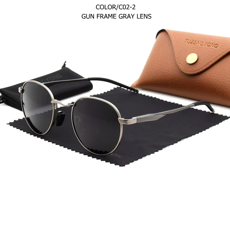 Polarisierte Sonnenbrille Gothic Steampunk Vintage Rund Uv400_voghion.com