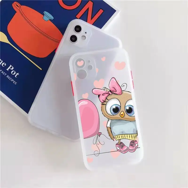 13 mini case Owl cute cartoon animal Phone Case matte transparent  For iphone 7 8 11 12 13 plus mini x xs xr pro max cover apple iphone 13 case