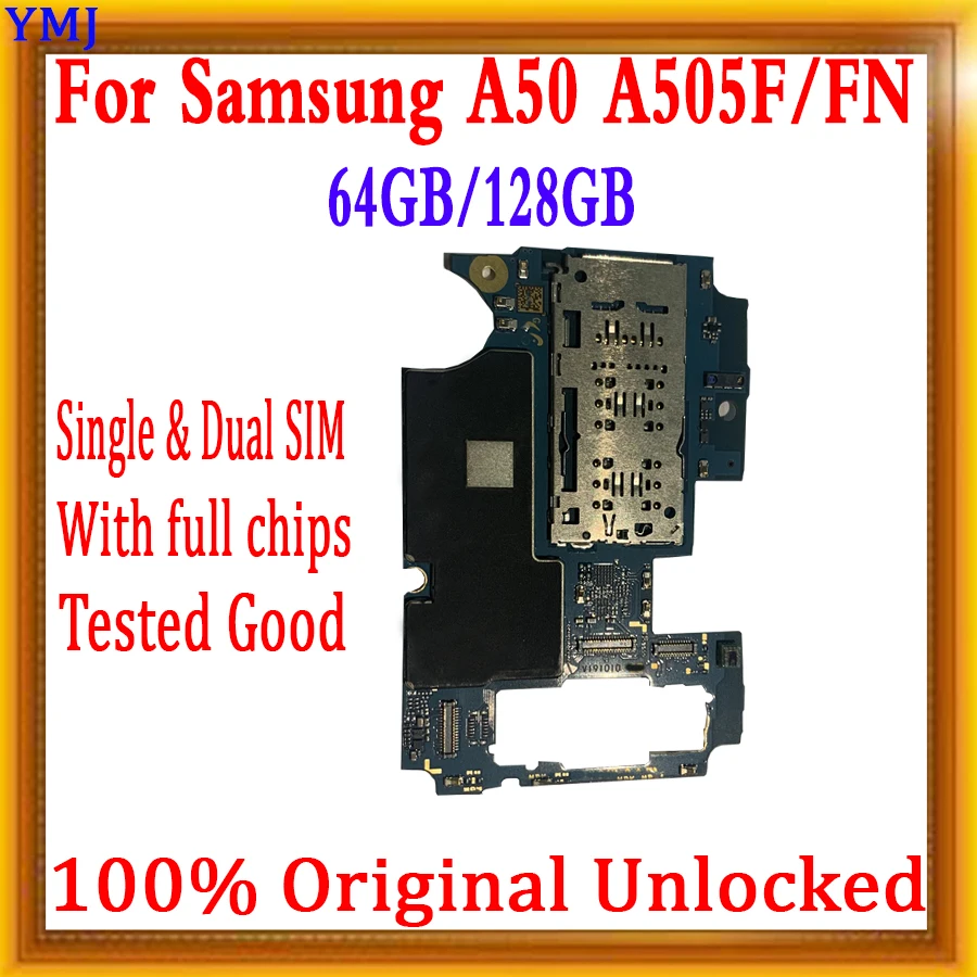Материнская плата для Samsung Galaxy A50 A505F/FN 64 ГБ 128 A505F/GN/DS материнская с полными чипами |