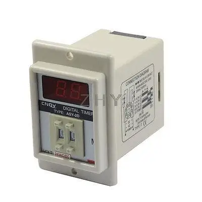 

White AC/DC 24V Power on Delay Timer Time Relay 1-99 Minute 8-Pins ASY-2D