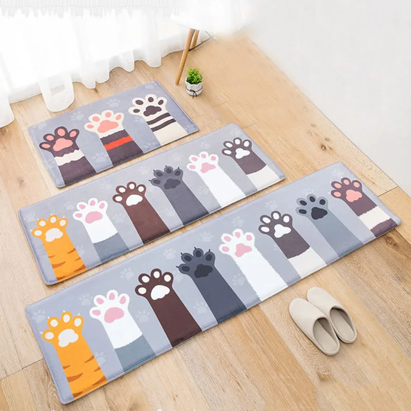 Креативный мультяшный коврик с изображением кошачьей лапы коврики для входной
