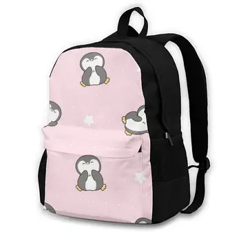 

School Backpack for TeenagesBackpack Leisure Rucksacks TravelCartoon Penguin With White Dots And Stars daypa
