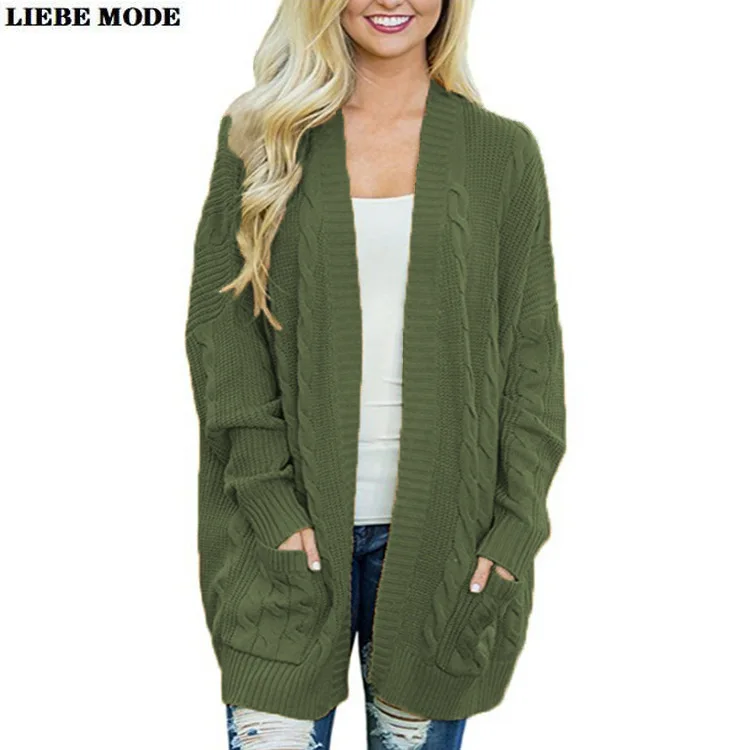 

Womens Black Long Sleeve Cardigan Sweaters 2021 Autumn Winter Twist Warm Female Crochet Oversize Knitted Long Fall Sweater Coat