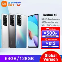 Global Version Xiaomi Redmi 10 64GB/128GB New Smartphone  MediaTek Helio G88 Octa Core90Hz FHD Display 50MP AI quad camera