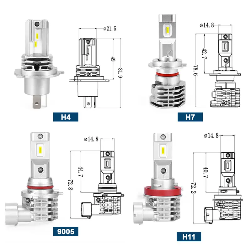 With Korea CSP Mini h7 LED lamps for cars Headlight Bulb H4 led H8 H11 fog light HB3 9005 HB4 9006 6000K luces led para auto 12V