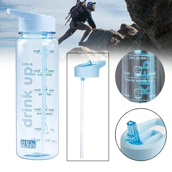 

Travel Hiking Water Bottle Portable Outdoor Sports Bicycle Cycling Practical Camping With Time Tracker Large Capacity Leak Proof