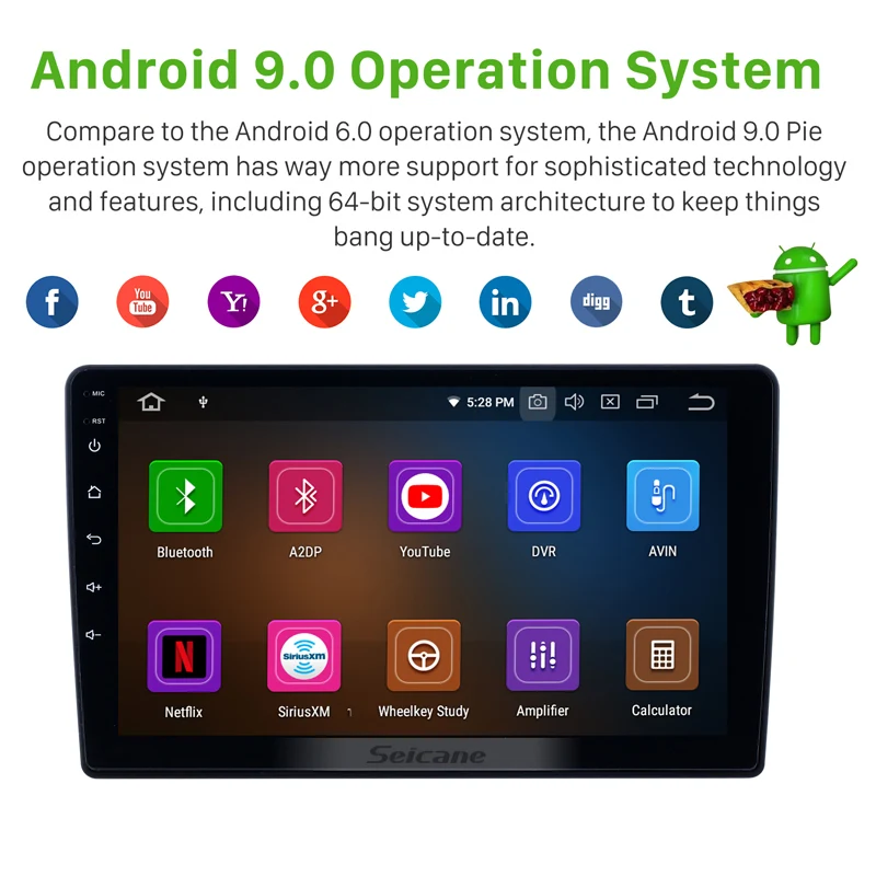  Seicane Carplay 4GB RAM GPS Radio Android 9.0 Car Multimedia Player for 2011-2017 Lada Granta with 
