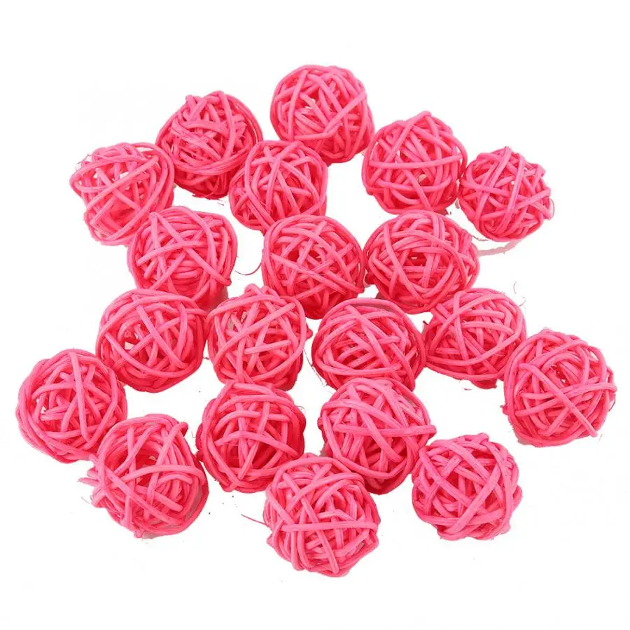 

20Pcs Round Shape Rattan Ball Sepak Takraw for Christmas Birthday Party & Home Wedding Party Decoration Accessories