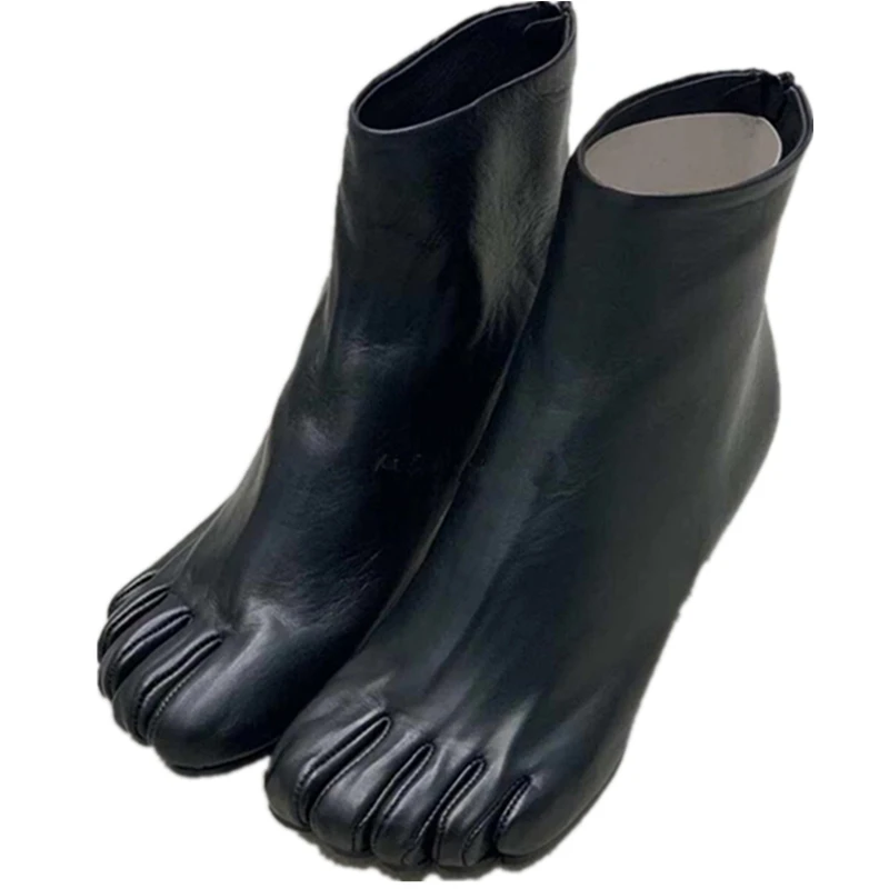 Г. Ботинки Tabi Женская сережка, ботинки с острым носком обувь pigsty отдельные тонкие ботинки ботильоны короткие ботинки из натуральной кожи