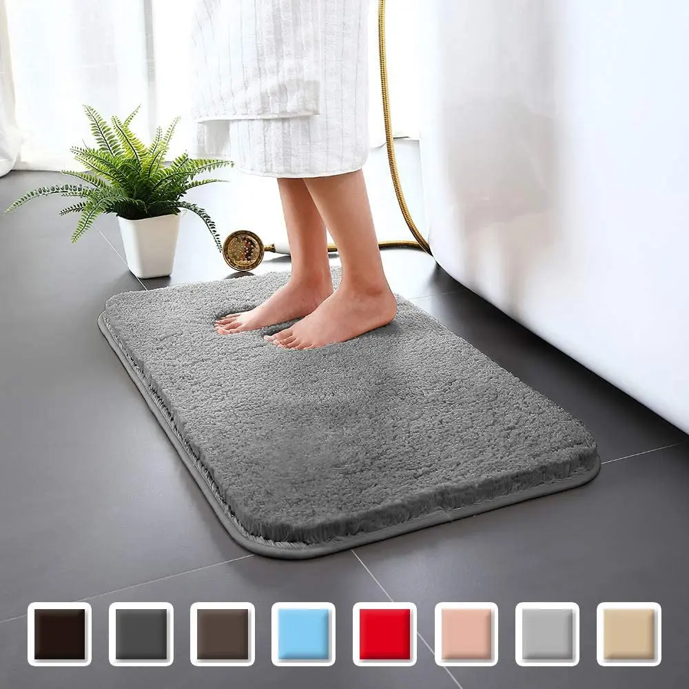 

Non-Slip Bathroom Rug Bath Carpet High Water Absorbent Bath Mat Microfiber Soft Plush Shaggy Mat Home Carpet Anti-skid Bath Mat