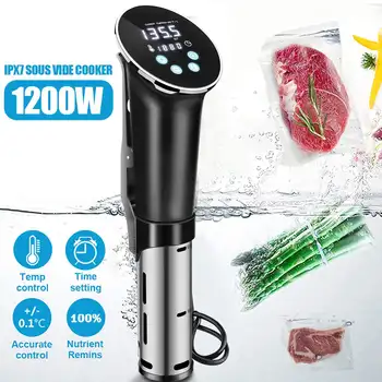 

1200W Vacuum Slow Sous Vide Food Cooker 15L Powerful Immersion Circulator Machine LCD Digital Timer Display Stainless Steel