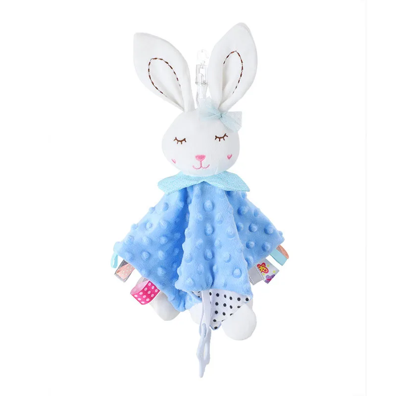 Newborn Baby Shower Gift Bunny Soothe Appease Towel Plush Stuffed Baby Toys Security Tag Stuffed Animal Blanket baby comforter blanket