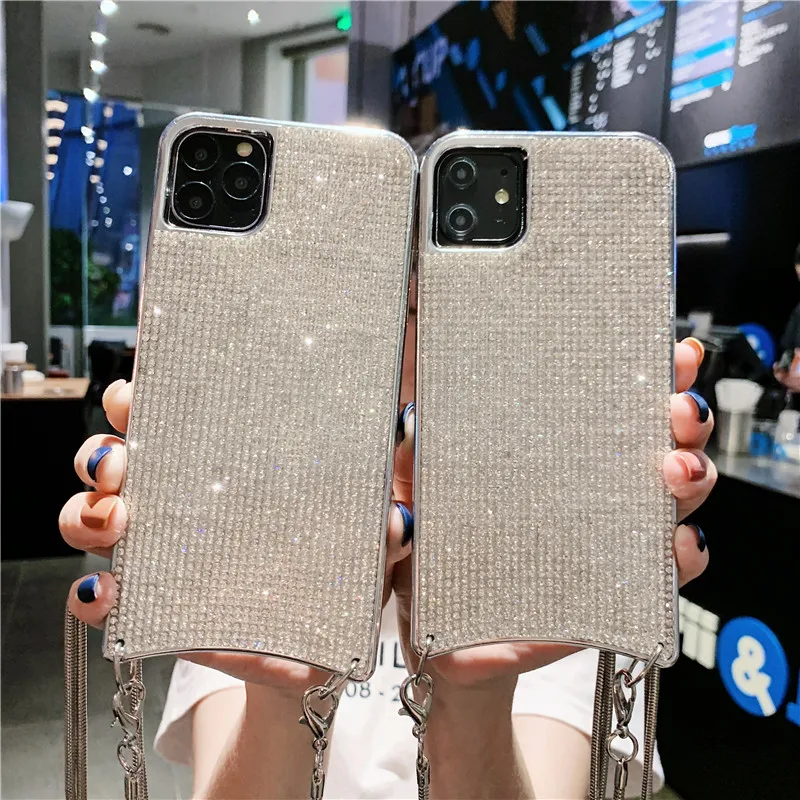 Luxury Glitter Diamond Crystal Crossbody Chain Strap Cellphone Case Cover for iphone 11 pro max 7 8 plus x xr xs | Мобильные