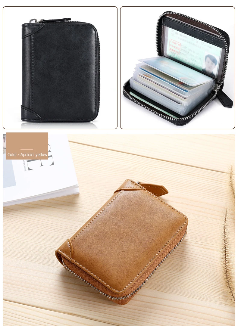 SOUTH GOOSE New Genuine Leather Card Wallet Anti-RFID Men Business Credit Card Holder Women ID Passport Purse Multi-card Clutch