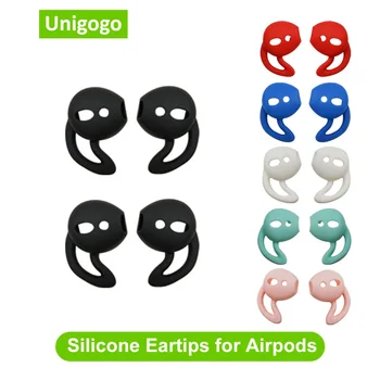 

2 Pairs Eartips Silicone Case Cover Ear Pads Earbuds Earphone Ear Cups Earpads for Apple Airpods Air pods Ear Tips with Ear Hook