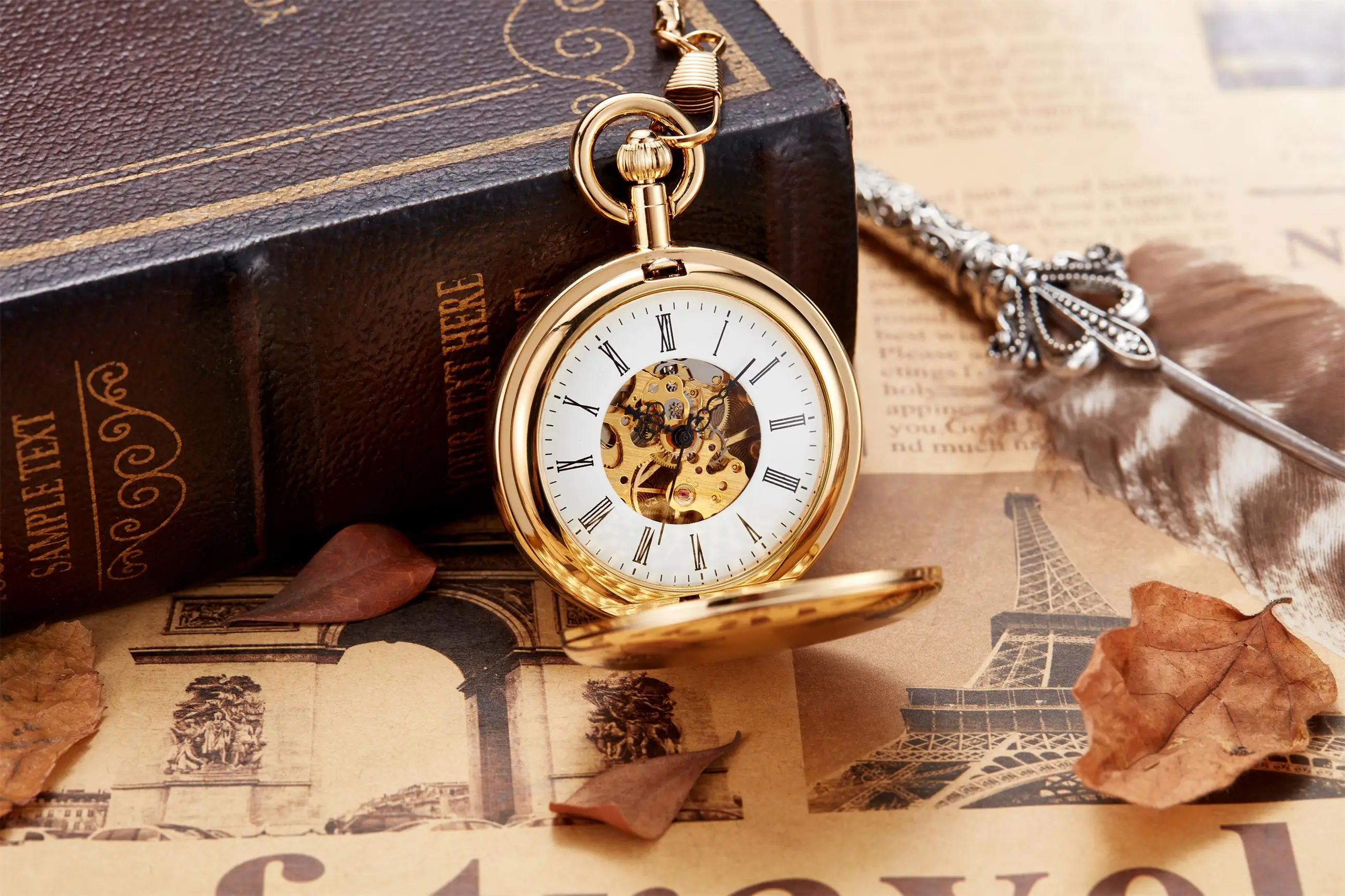Антикварная винтажная медная Механическая карманные часы Серебристый Золотой Топ бренд Роскошный механический ФОБ цепочка ожерелье мужские часы для женщин подарок