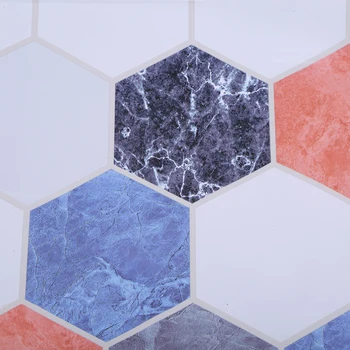 

Hexagon Brick Oil-Proof Sticker Kitchen Wallpaper Greaseproof Paper Bathroom Waterproof Plastic Wall Tile Sticker
