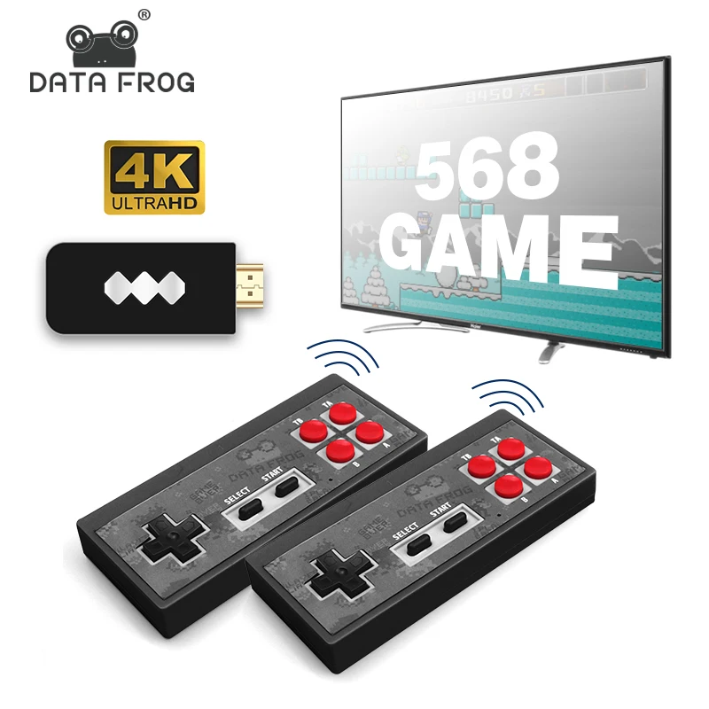 Беспроводная игровая Ретро консоль DATA FROG с USB 1400 встроенных классических игр NES