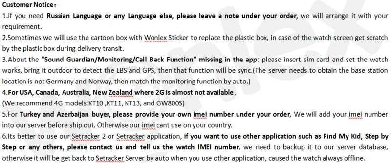 Wonlex Watch Customer Notice