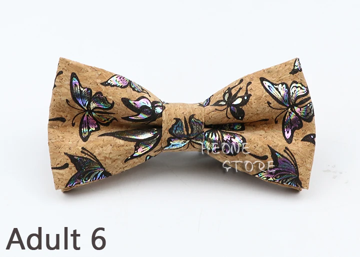 Neue Floral Kork Holz Fliegen Für Männer Frauen Kinder Hochzeit Casual Party Geschenk Mode Neuheit Handgemachte Solide Bowtie Zubehör – Detail 7