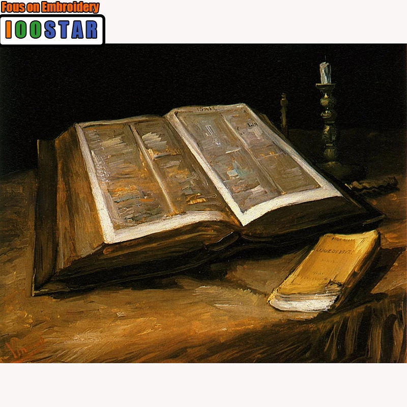 

5d diy diamond painting Van Gogh Famous Painting Still Life with Bible full square/round diamond embroidery mosaic crafts