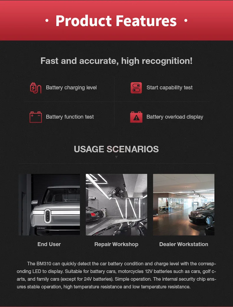 12V Battery Alternator Tester Digital Alternator Tester 6 LED Lights Display For Autor Car Diagnostic Tool Auto Battery Tester (15)