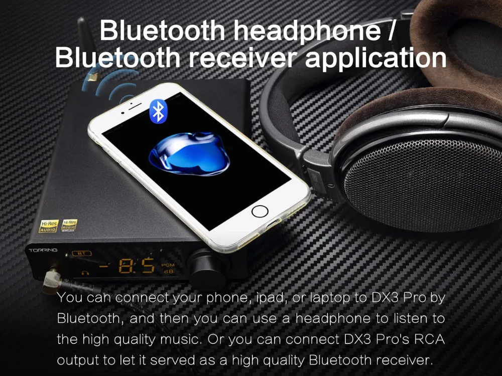 TOPPING DX3 pro LDAC bluetooth усилитель для наушников dac AK4493 OPA1612 XMOS dsd512 коаксиальный оптический вход usb dac усилитель