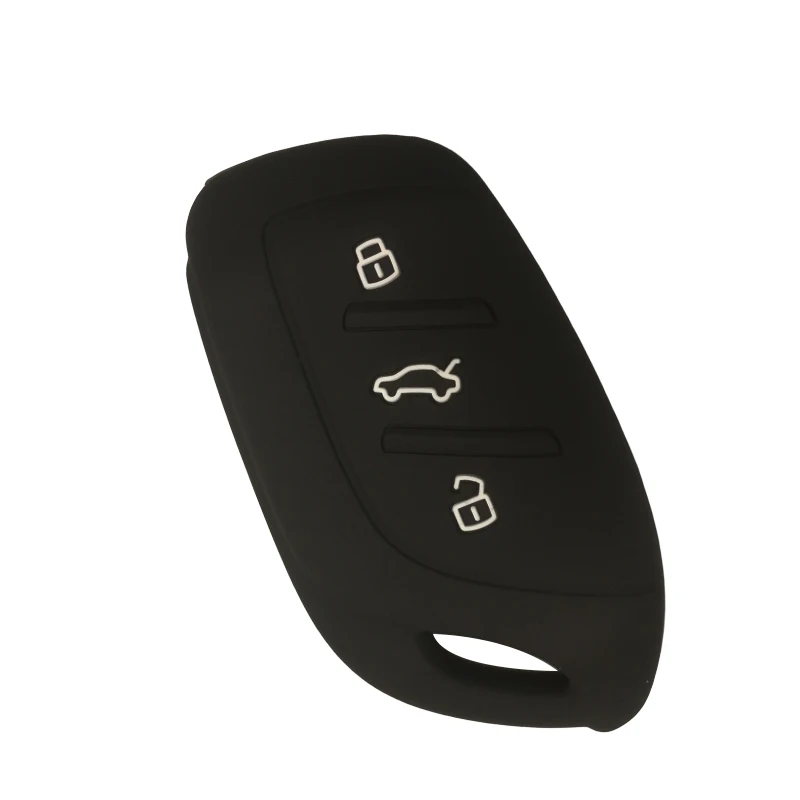 С силиконовой крышкой для ключа Защитная крышка для MG ZS EV HS Rx5 3 кнопочный чехол для брелка сигнализации чехол для сигнализации Starline - Название цвета: black