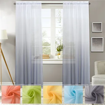 

Gradient Multicolor Window Screen Fashion Jinya Home Decoration Sheer Curtains for Living Room Cheap Tulle Curtain for Bedroom