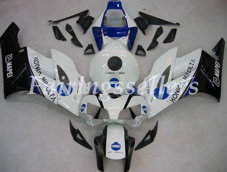 White Konica Minolta Литьевая форма) ABS Полный комплект обтекателя подходит для Honda CBR1000RR CBR1000 04 05 2004 2005 Обтекатели белый Konica Minolta - Цвет: White Konica Minolta