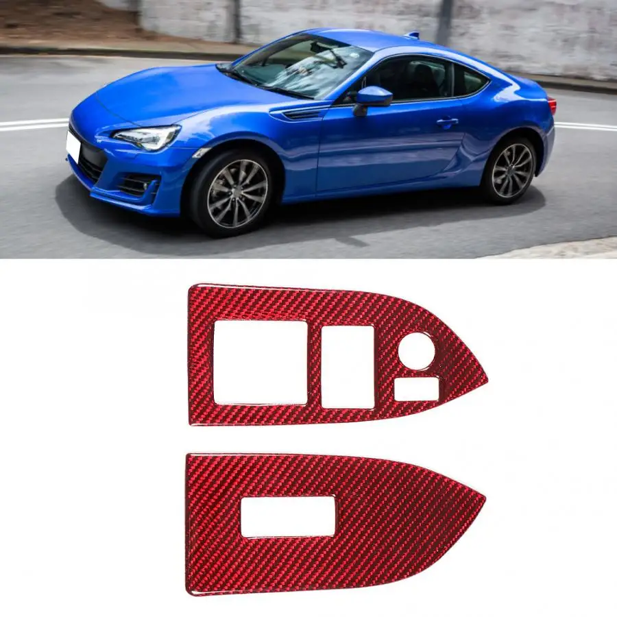 2 шт. углеродное волокно панель стеклоподъемника накладка красный подходит для Subaru BRZ для Toyota 86 2013