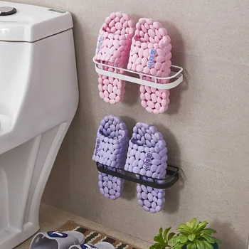 

Japanese Style Adhesive Shoe Rack Bathroom Wall Hanging Slipper Shoe Rack Sub-Household Stereo Province Space Seemless Stickers