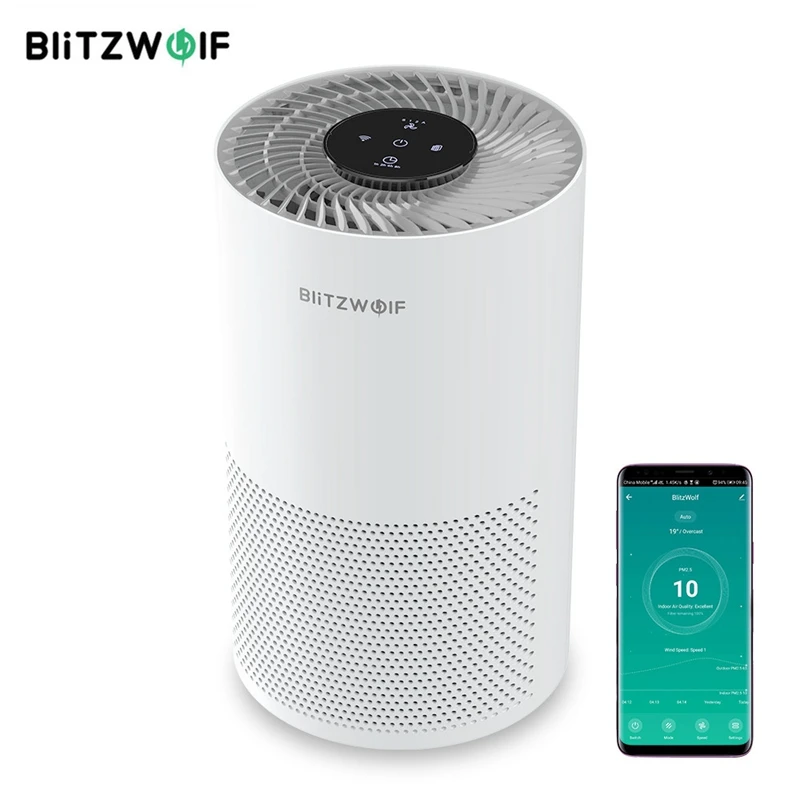 Умный очиститель воздуха BlitzWolf 4 скорости фильтр 2 в 1 дистанционное управление