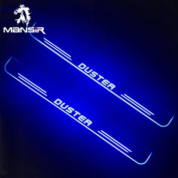 

MANSiR LED Door Sill Lights For Renault Duster 2015 2016 2017 2018 Plate Guard Pathway Welcome Car Scuff Led Light Pedal Light