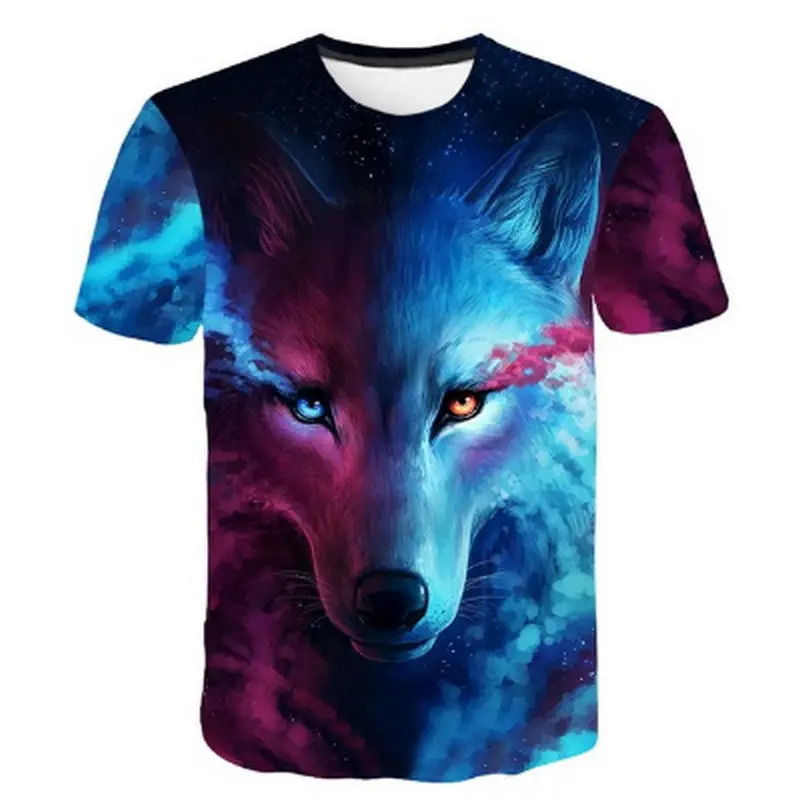 

2019 Newest Wolf 3D Print T-Shirt Animal Cool Funny T Shirt Men Short Sleeve Summer Tops Tshirt Male Fashion T-shirt Male 4XL