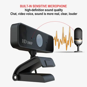 

2020 NEW 1080P HD 5MP Computer Camera USB Web Camera Webcams Built-In Sound-absorbing Microphone 1920 *1080 Dynamic Resolution