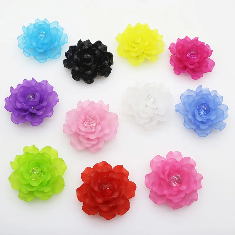 

5pcs/Lot 48mm Handwork Acrylic Colored Beautiful Flower Buttons Sewing Handmade Wedding Party Festival decoration Accessories