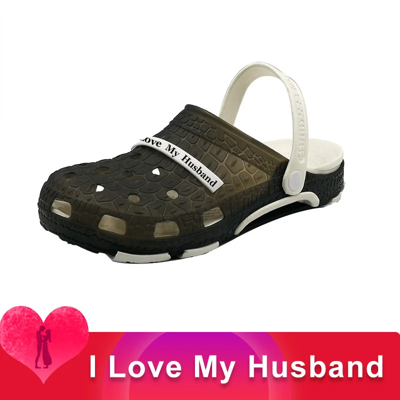 Массажные тапочки с надписью «I LOVE MY Husband»; Сабо; домашняя обувь; мягкая мужская повседневная обувь; Sapato Masculino Zapatos De Hombre; capcie Osasuna loffen