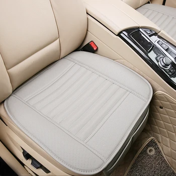 

Breathable PU Bamboo Charcoal Car Seat Cushion Cover Pad Mat Protector Pockets gray